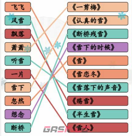 《汉字找茬王》雪之歌连线有雪的歌曲通关攻略-第3张-手游攻略-GASK