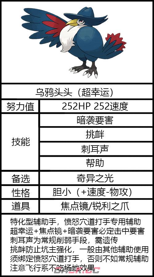宝可梦朱紫乌鸦头头配招推荐 最优技能分享