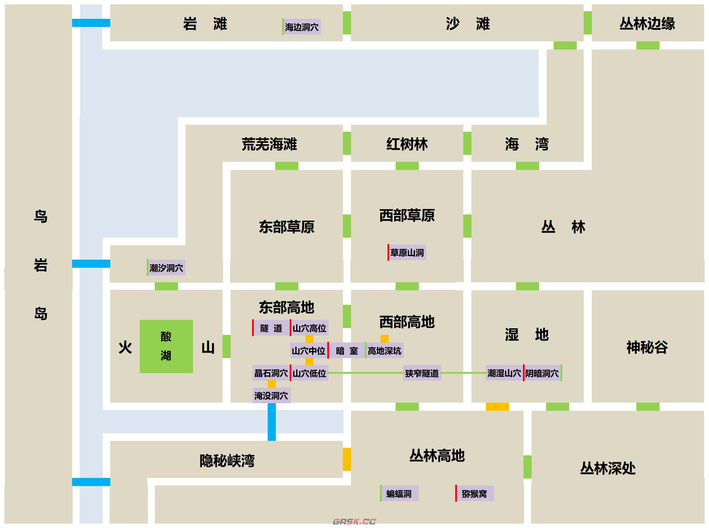 卡牌生存热带岛屿全区域分布地图分享-第1张-手游攻略-GASK