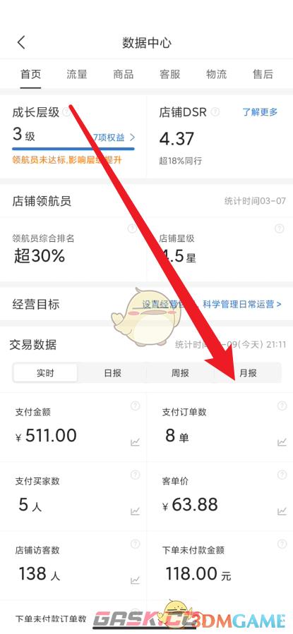 《拼多多商家版》查看月销售额方法-第4张-手游攻略-GASK