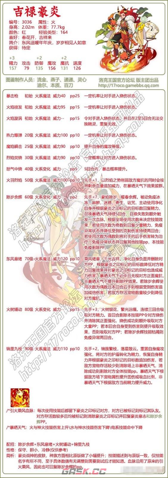 《洛克王国》吉禄豪炎技能表图鉴-第3张-手游攻略-GASK