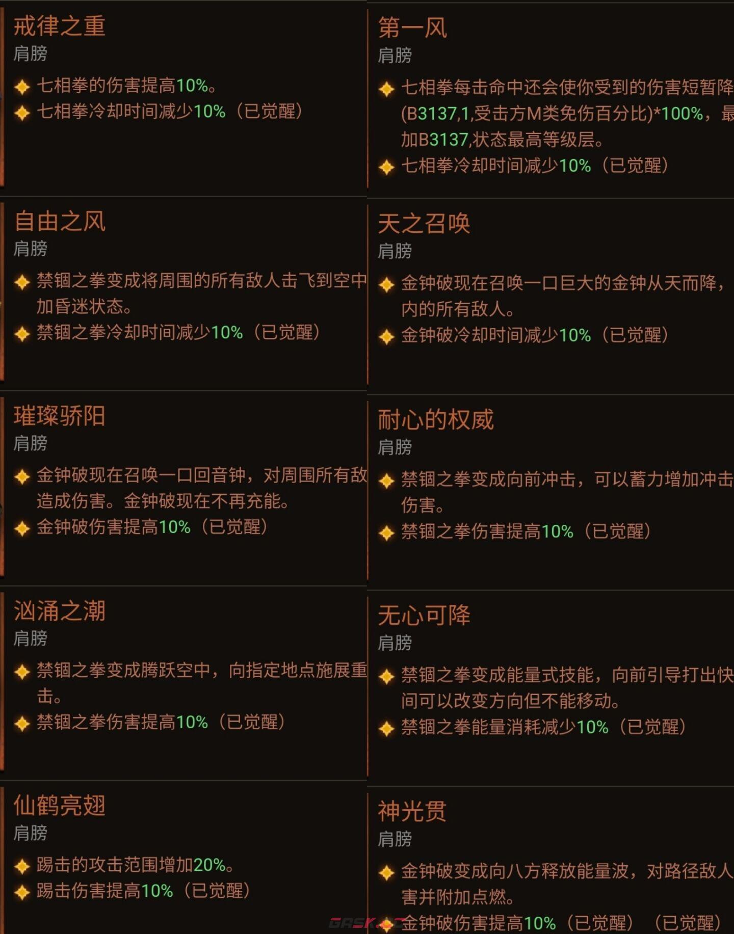 《暗黑破坏神：不朽》武僧装备觉醒数据一览-第4张-手游攻略-GASK