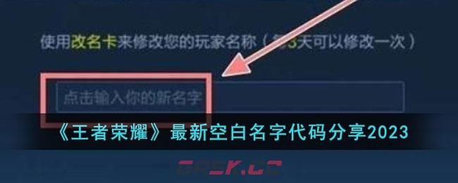 《王者荣耀》最新空白名字代码分享2023-第1张-手游攻略-GASK