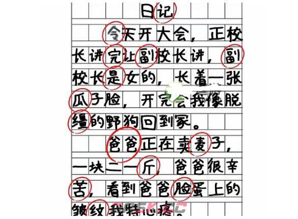 《脑洞人爱汉字》纠正错别字日记通关攻略-第2张-手游攻略-GASK