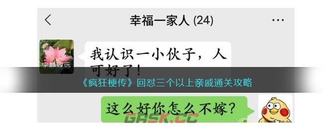 《疯狂梗传》回怼三个以上亲戚通关攻略-第1张-手游攻略-GASK