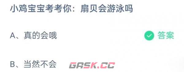 小鸡宝宝考考你扇贝会游泳吗-第2张-手游攻略-GASK