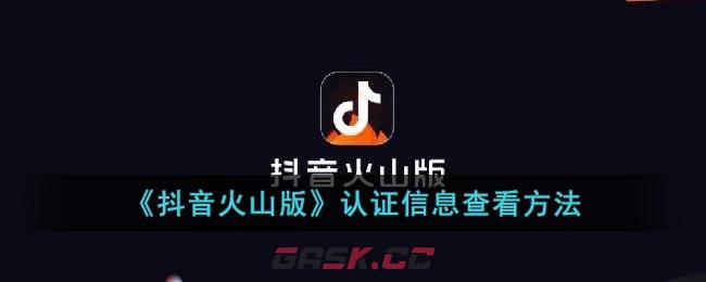 《抖音火山版》认证信息查看方法-第1张-手游攻略-GASK