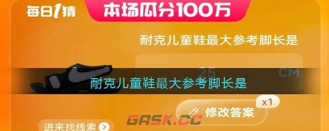 耐克儿童鞋最大参考脚长是-第1张-手游攻略-GASK