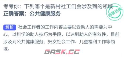 考考你下列哪个是新村社工们会涉及到的领域-第2张-手游攻略-GASK