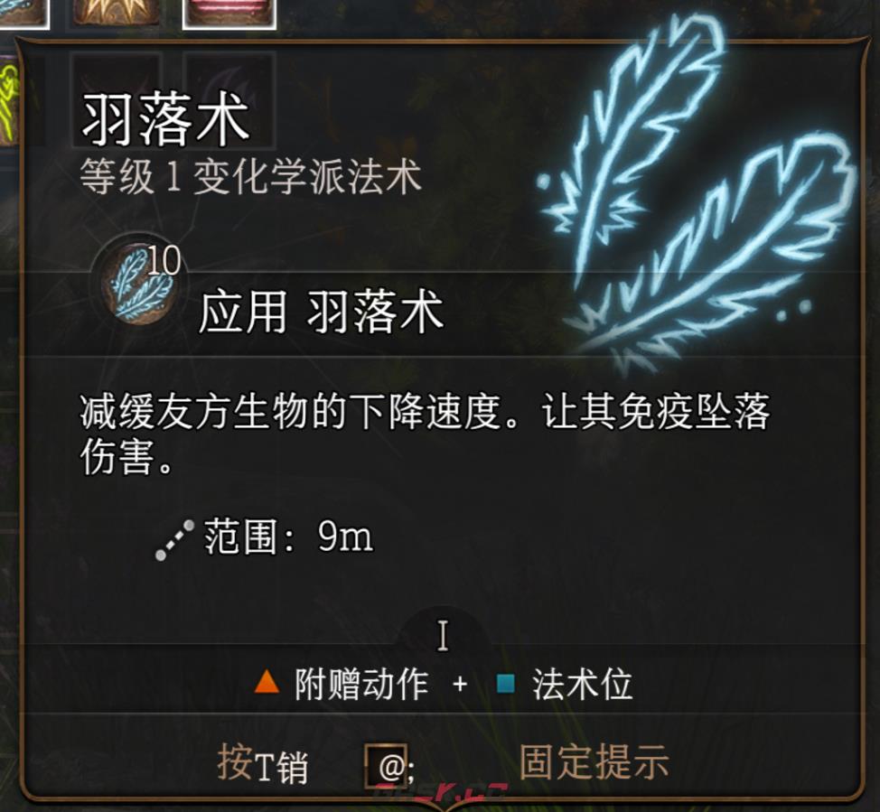 博德之门3羽落术法术有什么特点-第2张-单机攻略-GASK