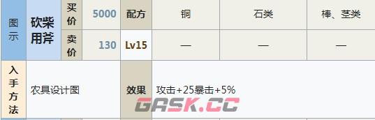 符文工房5砍柴用斧怎么做-第2张-单机攻略-GASK