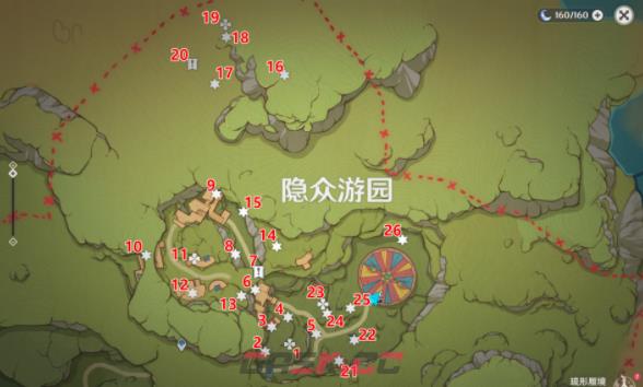 《原神》所有隐众游园北礼券位置分布图分享-第2张-手游攻略-GASK