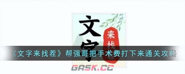 《文字来找茬》帮强哥把手术费打下来通关攻略-第1张-手游攻略-GASK