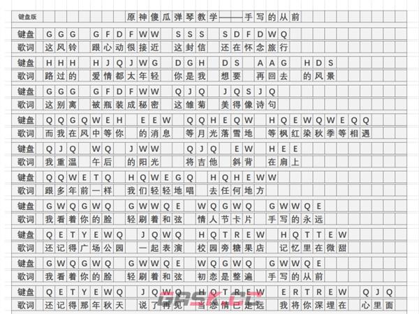 《原神》手写的从前琴谱简谱图片分享-第3张-手游攻略-GASK