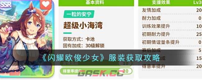 《闪耀欧俊少女》服装获取攻略-第1张-手游攻略-GASK