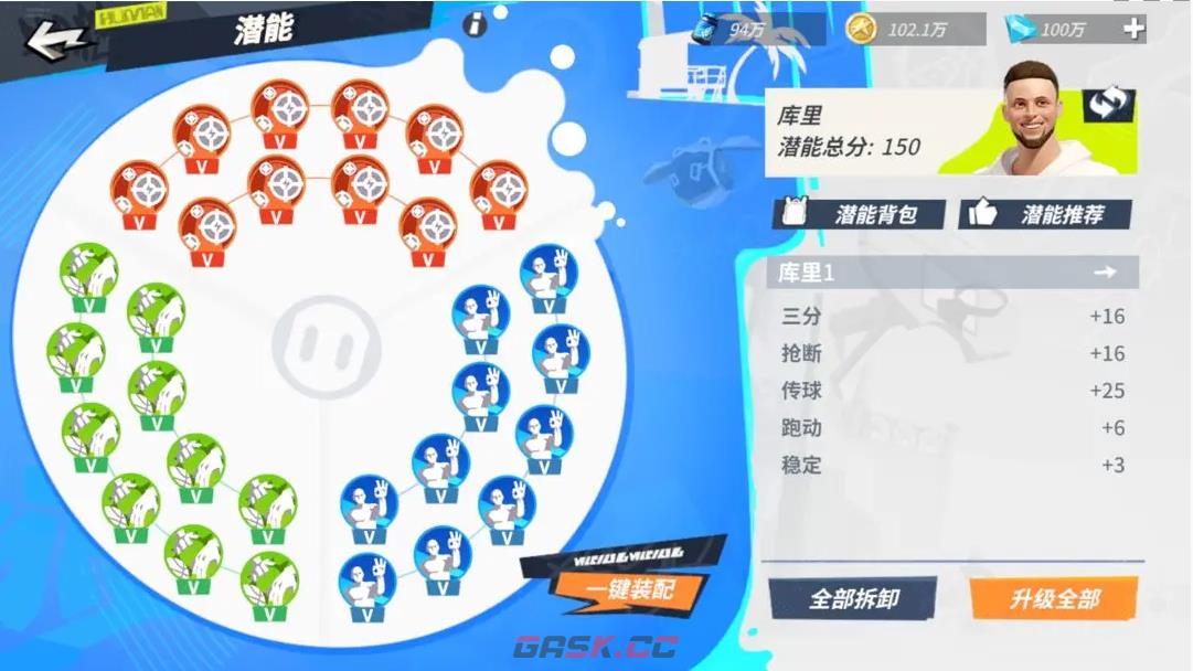 《全明星街球派对》库里潜能推荐一览-第4张-手游攻略-GASK