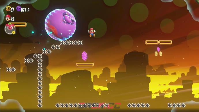 《超级马里奥兄弟：惊奇》W1sp弹滚波铃横越尖刺大紫币位置-第3张-单机攻略-GASK