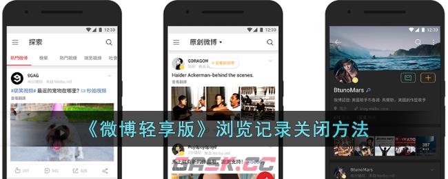 《微博轻享版》浏览记录关闭方法-第1张-手游攻略-GASK