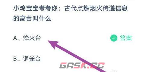小鸡宝宝考考你：古代点燃烟火传递信息的高台叫什么-第2张-手游攻略-GASK