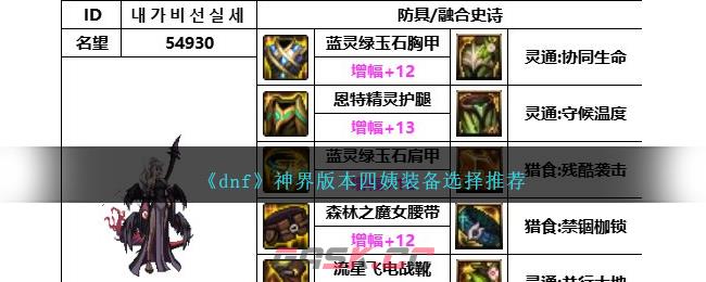 《dnf》神界版本四姨装备选择推荐-第1张-手游攻略-GASK