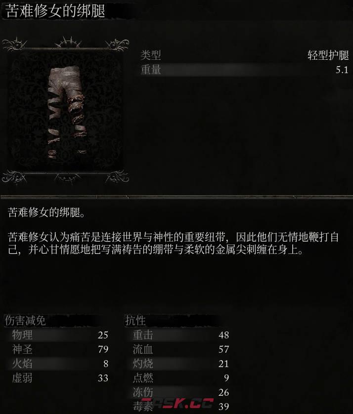 《堕落之主》苦难修女的绑腿介绍-第2张-单机攻略-GASK