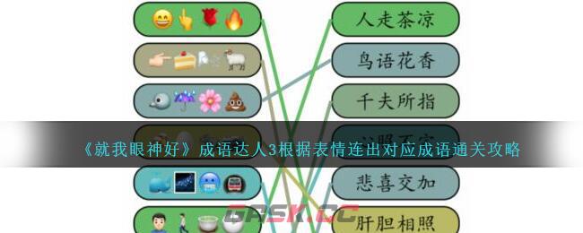 《就我眼神好》成语达人3根据表情连出对应成语通关攻略-第1张-手游攻略-GASK