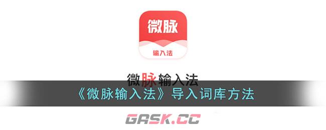 《微脉输入法》导入词库方法-第1张-手游攻略-GASK