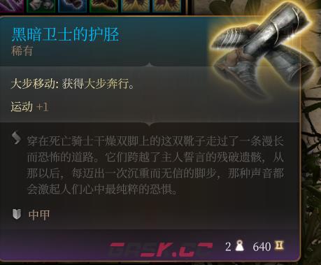 《博德之门3》黑暗卫士的护胫 稀有介绍-第2张-单机攻略-GASK