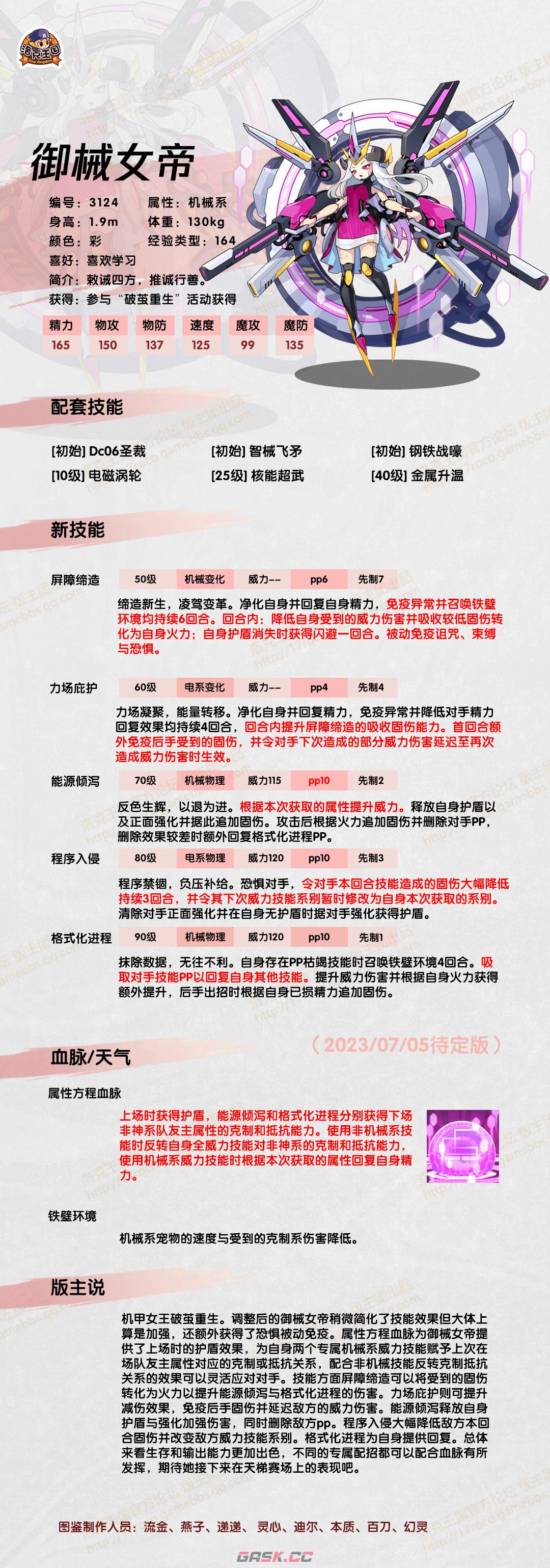 《洛克王国》御械女帝技能表图鉴-第2张-手游攻略-GASK