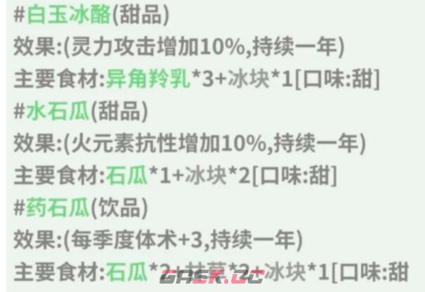 《伏魔人偶：转生模拟器》药石瓜食谱配方及效果一览-第2张-手游攻略-GASK