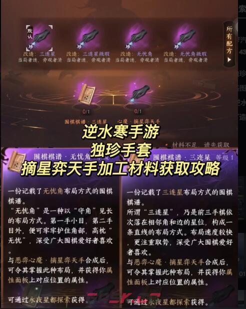 《逆水寒手游》摘星弈天手加工材料获取攻略-第2张-手游攻略-GASK