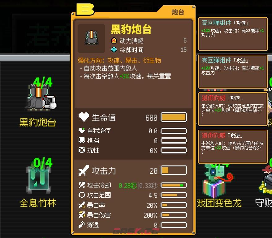 《鸡械绿洲》黑豹炮台属性怎么样-第3张-单机攻略-GASK