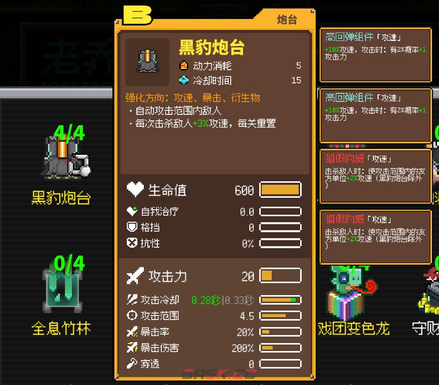 《鸡械绿洲》黑豹炮台武器用什么强化比较好-第2张-单机攻略-GASK