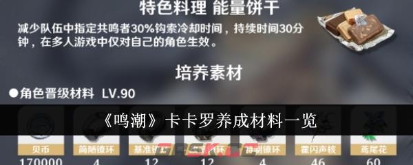 《鸣潮》卡卡罗养成材料一览-第1张-手游攻略-GASK