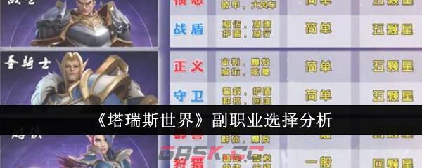 《塔瑞斯世界》副职业选择分析-第1张-手游攻略-GASK