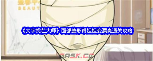 《文字找茬大师》面部整形帮姐姐变漂亮通关攻略-第1张-手游攻略-GASK