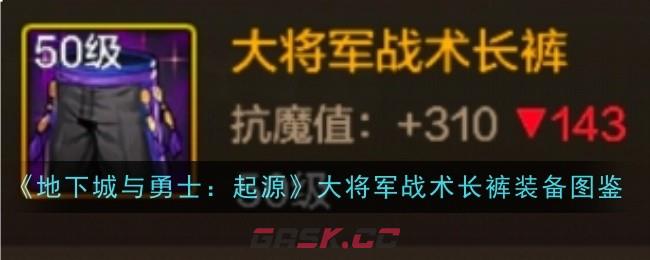 《地下城与勇士：起源》大将军战术长裤装备图鉴-第1张-手游攻略-GASK