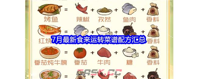 《桃源深处有人家》7月最新食来运转菜谱配方汇总-第1张-手游攻略-GASK