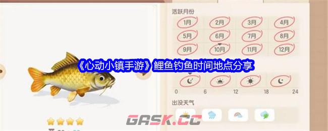 《心动小镇手游》鲤鱼钓鱼时间地点分享-第1张-手游攻略-GASK