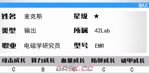 《少女前线：云图计划》麦克斯介绍-第2张-手游攻略-GASK