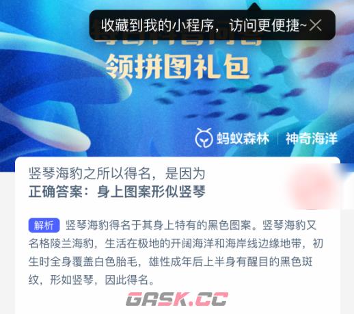 竖琴海豹之所以得名，是因为-第3张-手游攻略-GASK