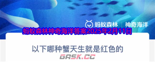 以下哪种蟹天生就是红色的-第1张-手游攻略-GASK