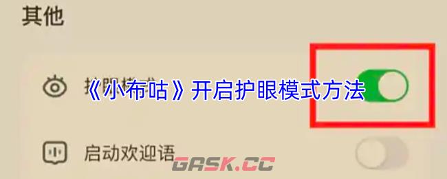 《小布咕》开启护眼模式方法-第1张-手游攻略-GASK
