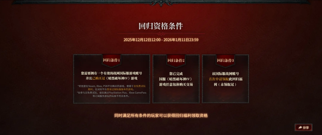《暗黑破坏神4》国际服回归福利领取资格介绍-第2张-单机攻略-GASK