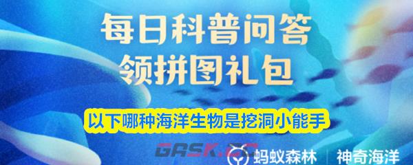以下哪种海洋生物是挖洞小能手-第1张-手游攻略-GASK