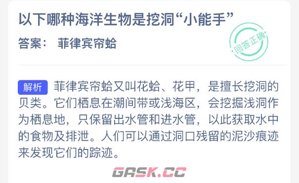 以下哪种海洋生物是挖洞小能手-第2张-手游攻略-GASK