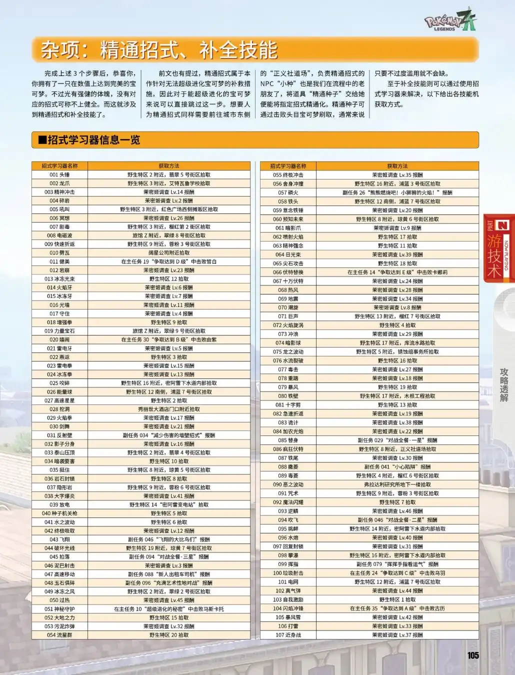 《宝可梦传说Z-A》精通招式与补全技能分享-第2张-单机攻略-GASK