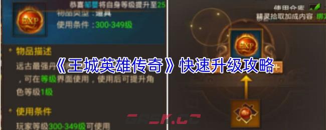 《王城英雄传奇》快速升级攻略