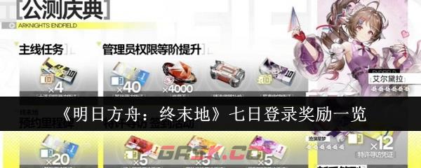 《明日方舟:终末地》七日登录奖励一览