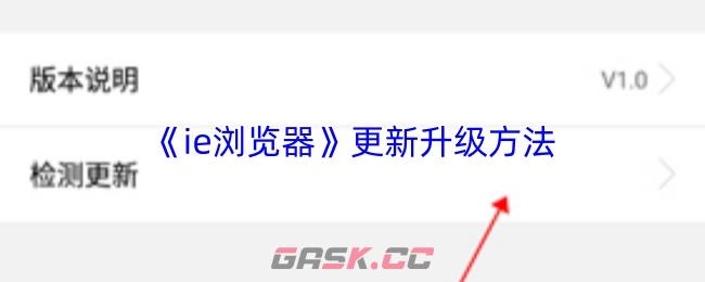 《ie浏览器》更新升级方法-第1张-手游攻略-GASK